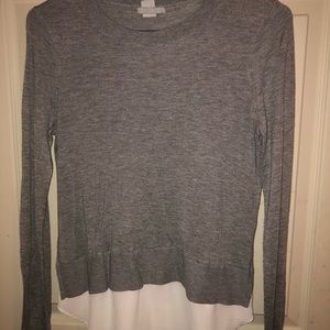 H&M Gray & White Scoopneck Blouse